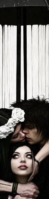 Free dark romance bookmark featuring three people in a relationship dynamic